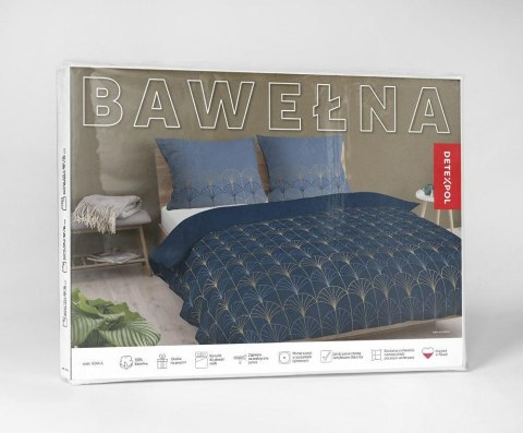 Pościel bawełniana 160x200 granatowa niebieska ciemna złota geometria 5244 A Bawełna 48