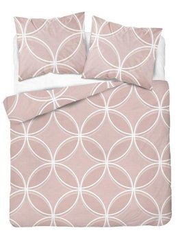 Pościel bawełniana 160x200 różowa biała geometria 5247 B Bawełna 48