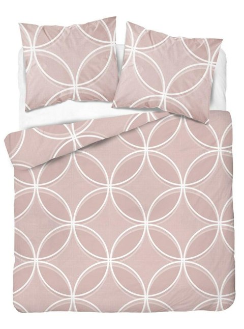 Pościel bawełniana 160x200 różowa biała geometria 5247 B Bawełna 48