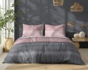 Pościel bawełniana 160x200 różowa grafitowa pudrowa pasy 5245 B Bawełna 48