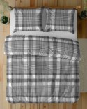 Pościel bawełniana 160x200 szara grafitowa biała kratka 5246 A Bawełna 48