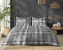 Pościel bawełniana 160x200 szara grafitowa biała kratka 5246 A Bawełna 48