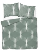 Pościel bawełniana 160x200 zielona biała geometria 5253 B Bawełna 48
