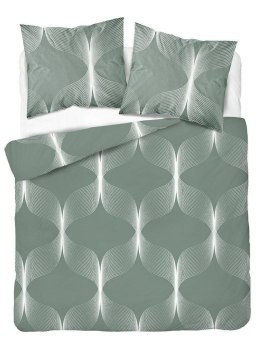 Pościel bawełniana 160x200 zielona biała geometria 5253 B Bawełna 48