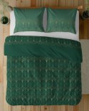 Pościel bawełniana 160x200 zielona butelkowa złota geometria 5244 B Bawełna 48