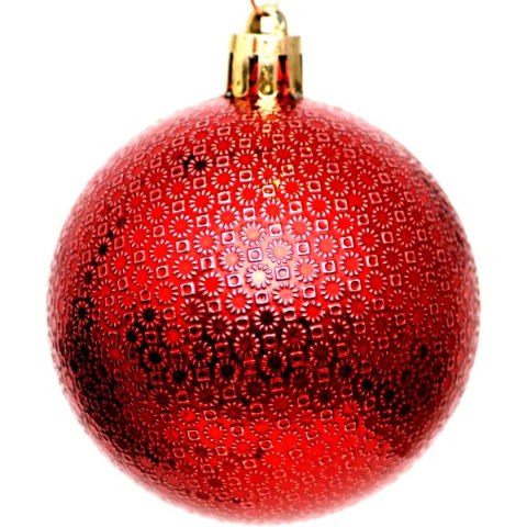 BOMBKA DEKORACYJNA PLASTIKOWA 6CM SET 35 SZT CZERWONA