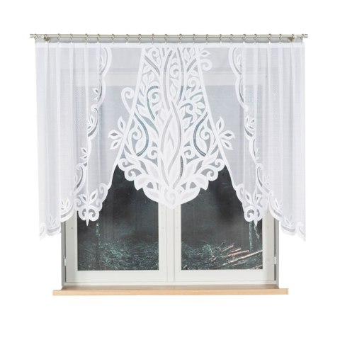 POLA Firanka żakardowa gotowa, szerokość 250 x wysokość 130cm, kolor 001 biały 019368/FBL/001/250130/1