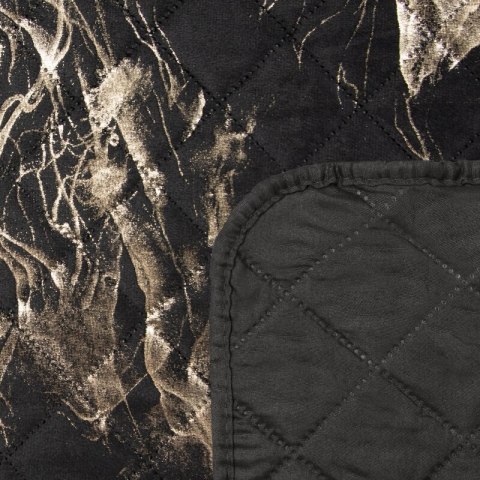 Narzuta dekoracyjna 220x240 Luiz 6 czarna złota welurowa geometryczna