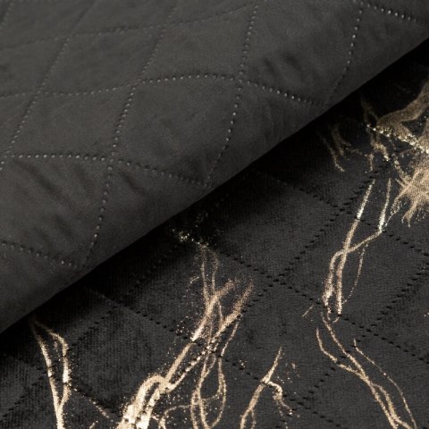 Narzuta dekoracyjna 220x240 Luiz 6 czarna złota welurowa geometryczna