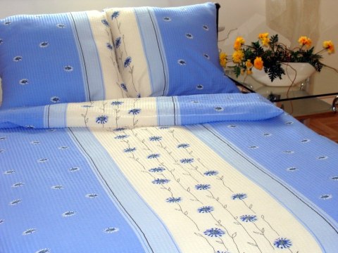 Poszewka z kory 70x80 125/4 Margaretka stojąca niebieska zapinana na guziki