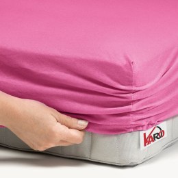 Prześcieradło jersey z gumką 140x200 amarantowe 021 grube 150g/m2 KARO