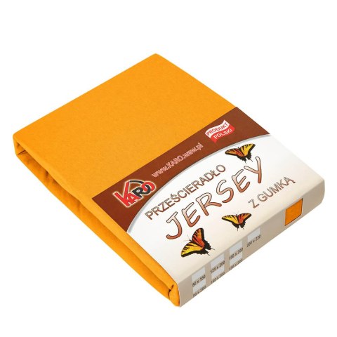 Prześcieradło jersey z gumką 160x200 pomarańczowe 050 grube 150g/m2 KARO