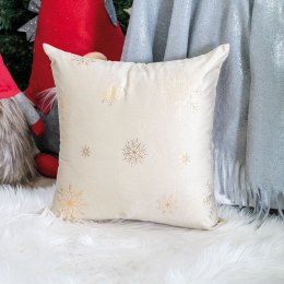 ŚNIEŻKI Poszewka dekoracyjna VELVET, 45x45cm, kolor 057 kremowy ze złotym zdobieniem; PBN001/POP/057 TBN001/POP/057/045045/1