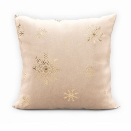 ŚNIEŻKI Poszewka dekoracyjna VELVET, 45x45cm, kolor 057 kremowy ze złotym zdobieniem; PBN001/POP/057 TBN001/POP/057/045045/1