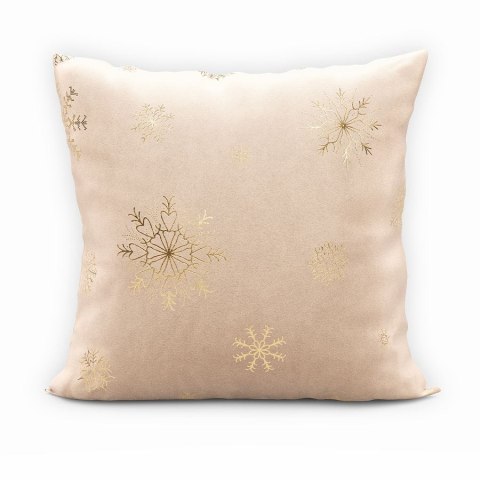 ŚNIEŻKI Poszewka dekoracyjna VELVET, 45x45cm, kolor 057 kremowy ze złotym zdobieniem; PBN001/POP/057 TBN001/POP/057/045045/1