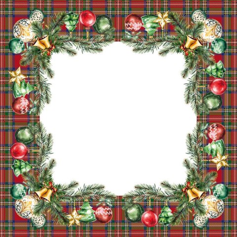 Serweta świąteczna 79x79 Bombki czerwona PBN274/KSP/C03/079079/1