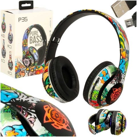 Słuchawki bezprzewodowe nauszne Bluetooth RGB Gaming Sport 200mAh