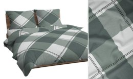 Pościel bawełniana 140x200 zielona biała kratka 4746 C bawełna Max