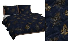 Pościel bawełniana 160x200 czarna złota ciemna paprocie 4736 C bawełna Max