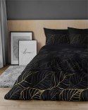 Pościel satynowa 180x200 Czarna złote liście 4815 A Home Satin 58