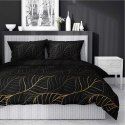 Pościel satynowa 180x200 Czarna złote liście 4815 A Home Satin 58