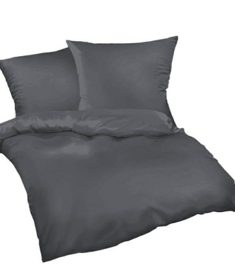 Pościel z kory 140x200 grafitowa 37 jednobarwna 100% bawełna guziki
