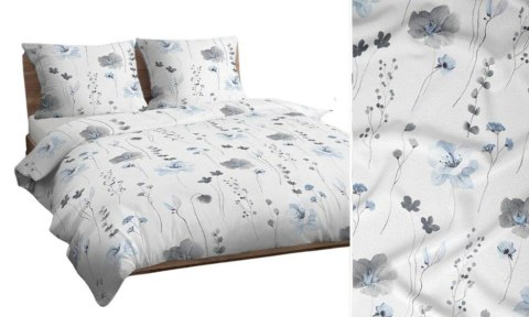 Poszewka bawełniana 50x60 biała szara niebieska kwiaty 4738 B bawełna Max