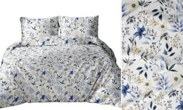Poszewka bawełniana 50x60 biała szara niebieska żółta kwiaty liście 5046 C bawełna Max