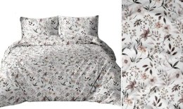 Poszewka bawełniana 50x60 biała szara pudrowa różowa ciemna kwiaty liście 5046 D bawełna Max