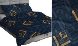 Poszewka bawełniana 50x60 granatowa niebieska złota geometria 4893 A bawełna Max