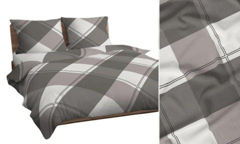 Poszewka bawełniana 50x60 szara ciemna beżowa biała kratka 4746 B bawełna Max
