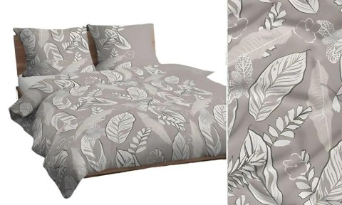 Poszewka bawełniana 70x80 beżowa cappuccino biała liście 4834 D bawełna Max