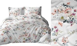Poszewka bawełniana 70x80 biała szara wielokolorowa kwiaty liście 3254 D bawełna Max