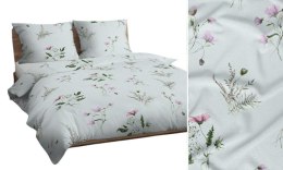 Poszewka bawełniana 70x80 miętowa zielona różowa kwiaty liście 4837 C bawełna Max