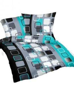 Poszewka z kory 50x60 szara turkusowa kwadraty R396-3_2N Kora 23