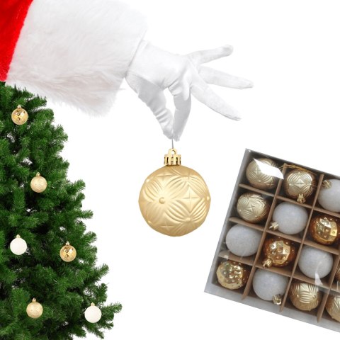 Zestaw 16 bombek choinkowych 6cm - luksusowe złoto