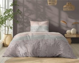 Pościel bawełniana 140x200 pudrowa beżowa pasy 5104 A z jedną poszewką Bawełna 32