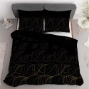 Pościel satynowa 180x200 Czarna złote liście 4815 A Home Satin 58