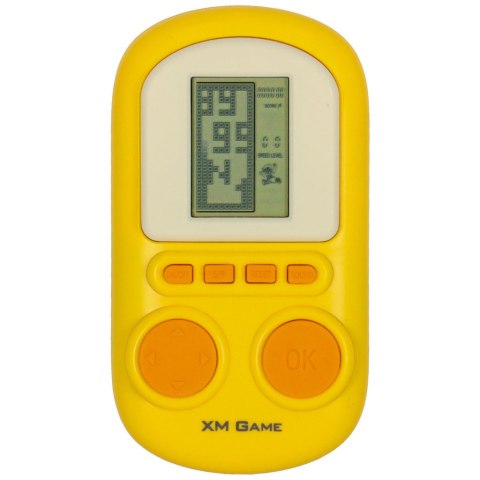 Gra elektroniczna zręcznościowa mini konsola przenośna kieszonkowa żółty
