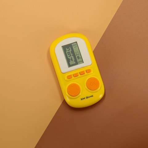 Gra elektroniczna zręcznościowa mini konsola przenośna kieszonkowa żółty