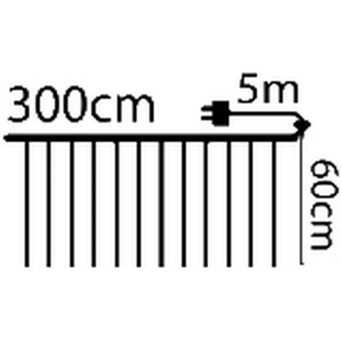 LAMPKI CHOINKOWE KURTYNA ŚWIETLNA ZEW/WEW 120 LED 300X60CM Z PILOTEM CIEPŁY BIAŁY