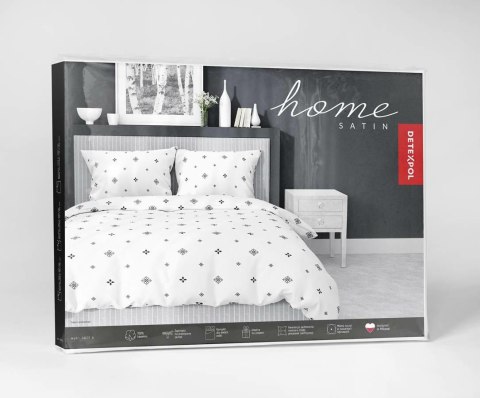 Pościel satynowa 180x200 4820 A biała czarna geometria Home Satin 59