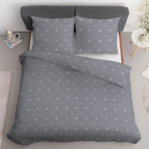 Pościel satynowa 180x200 4820 B szara ciemna biała geometria Home Satin 59