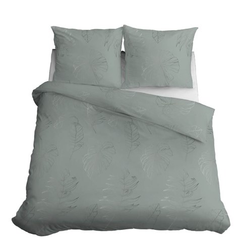 Pościel satynowa 180x200 4826 B seledynowa ciemna liście Home Satin 59