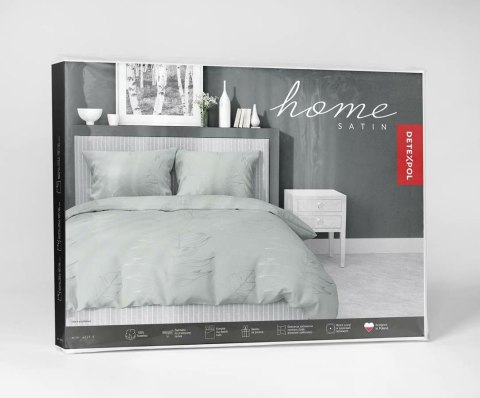 Pościel satynowa 180x200 4826 B seledynowa ciemna liście Home Satin 59