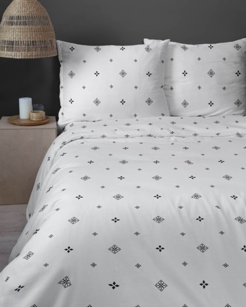 Pościel satynowa 220x200 4820 A biała czarna geometria Home Satin 59