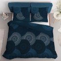 Pościel satynowa 220x200 4824 B granatowa niebieska biała geometria Home Satin 59