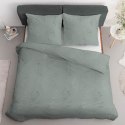 Pościel satynowa 220x200 4826 B seledynowa ciemna liście Home Satin 59