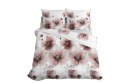 Pościel satynowa 220x200 4917 C biała różowa pudrowa kwiaty Home Satin 59