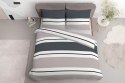 Pościel satynowa 220x200 5219 A biała grafitowa beżowa paski Home Satin 59